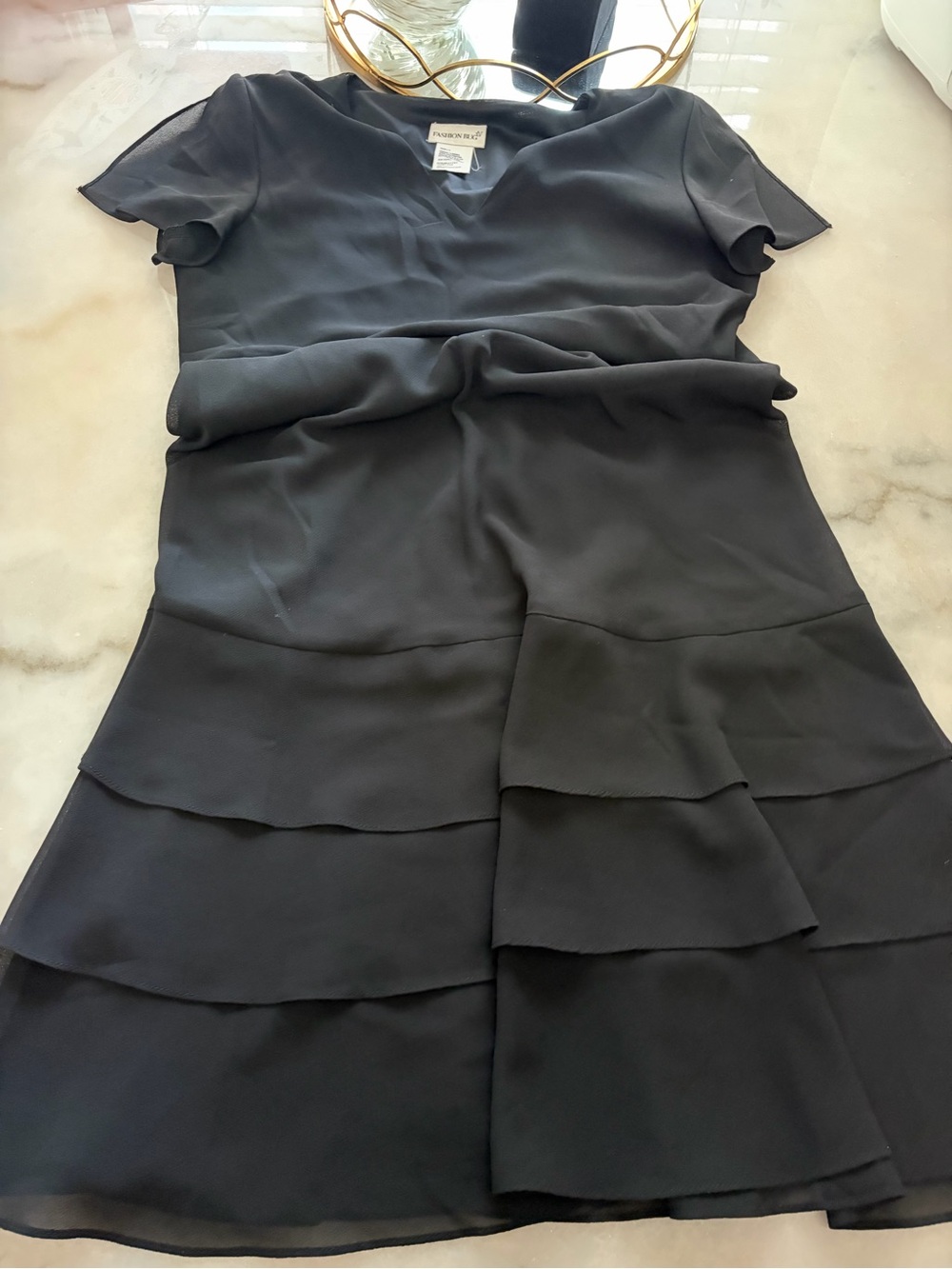 Fashion Bug Black Tiered Midi Dress